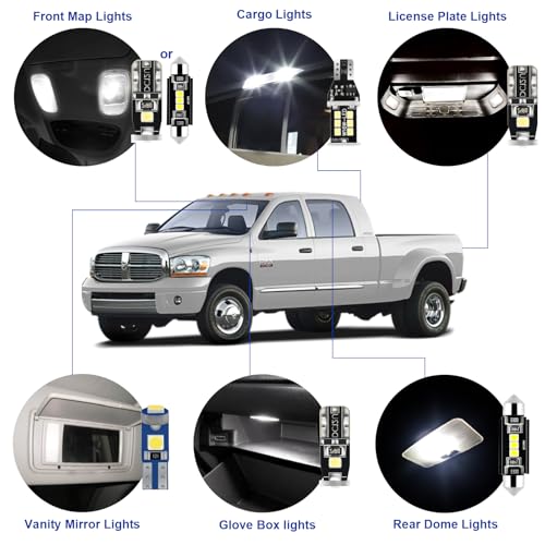 Lámparas LED para interior Dodge Ram 2003-2008, kit 14 piezas miniatura 3