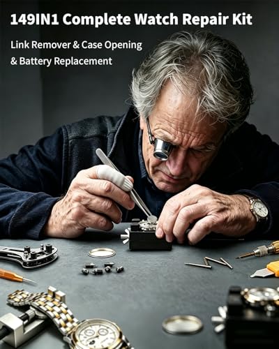 Image of EasyTime Watch Repair Kit 149IN1: Watch Link Removal & Battery Replacement | Complete Watch Repair Tools & Kits - Easy to Repair Your Watch with Back Case Opener, Spring Bar, Manual - An Ideal DIY Gift