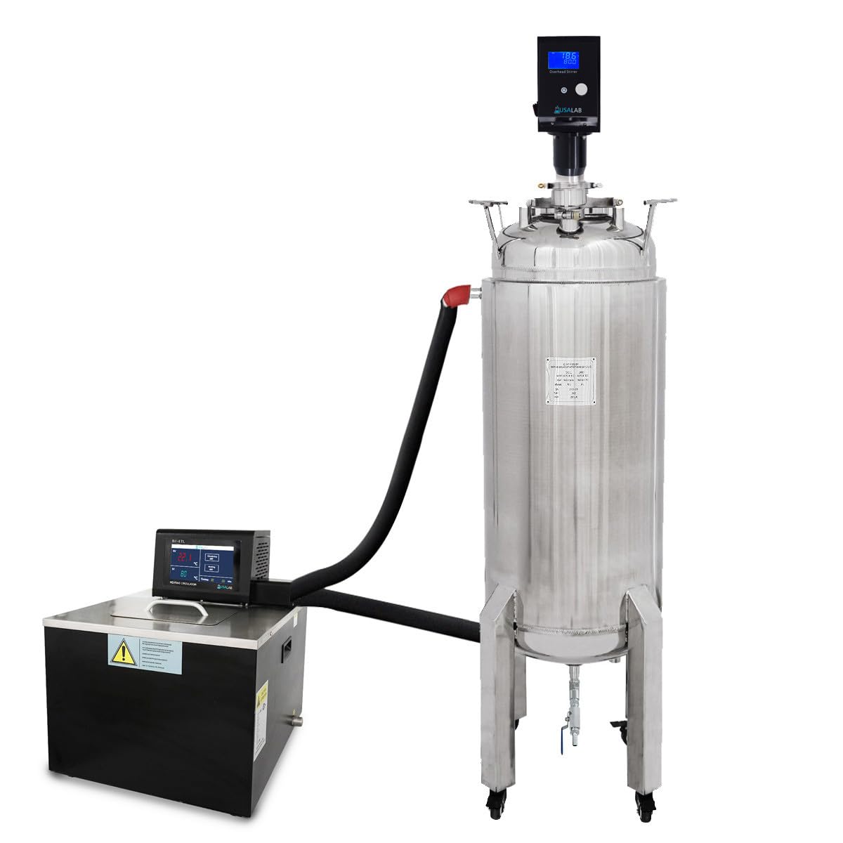 USA Lab 50L Jacketed Reactor W/Mixing Motor and 30L Heater - USAlab