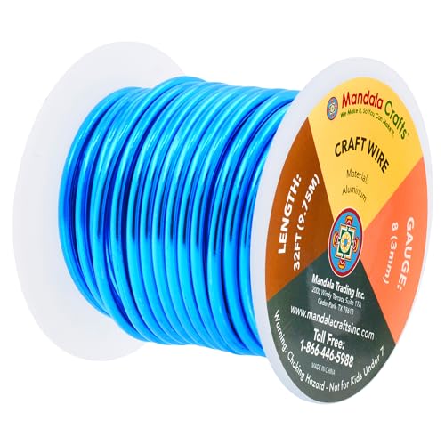 image for Mandala Crafts 8 Gauge Anodized Aluminum Craft Wire for Jewelry Making