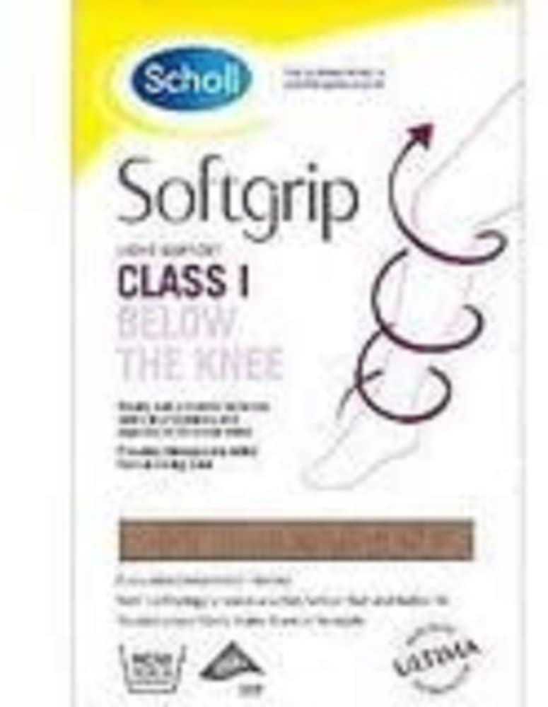 SchollSoftgrip Light Support Class I Compression Stockings for Women - Below The Knee, Closed Toe - Natural, Medium, Stockings for Travel, Varicose Veins, Swelling Relief