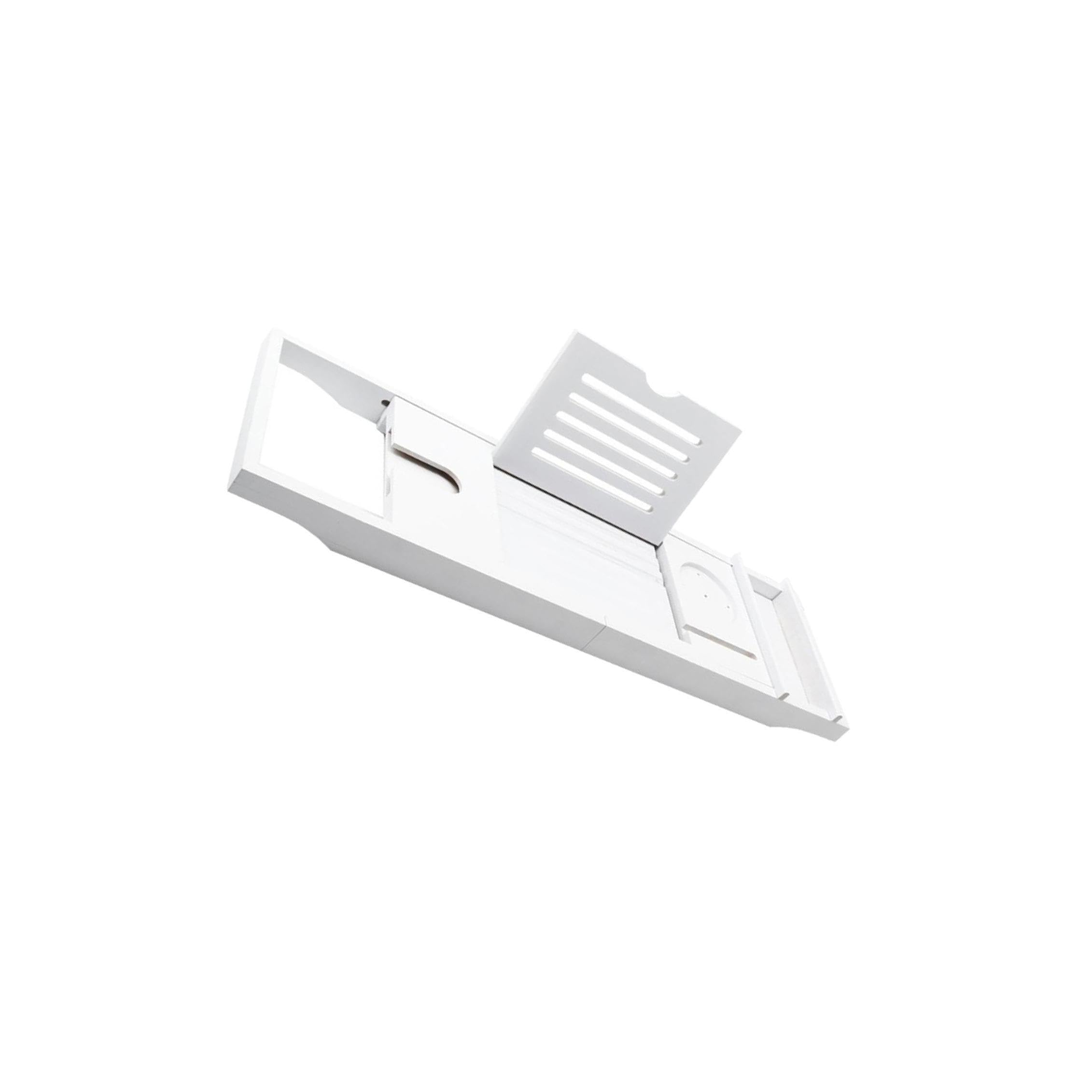 de bañera ajustable, bandeja de bambú para bañera con gran capacidad almacenamiento, bandeja expandible para, organizador para teléfono, tableta, bebidas, comida,