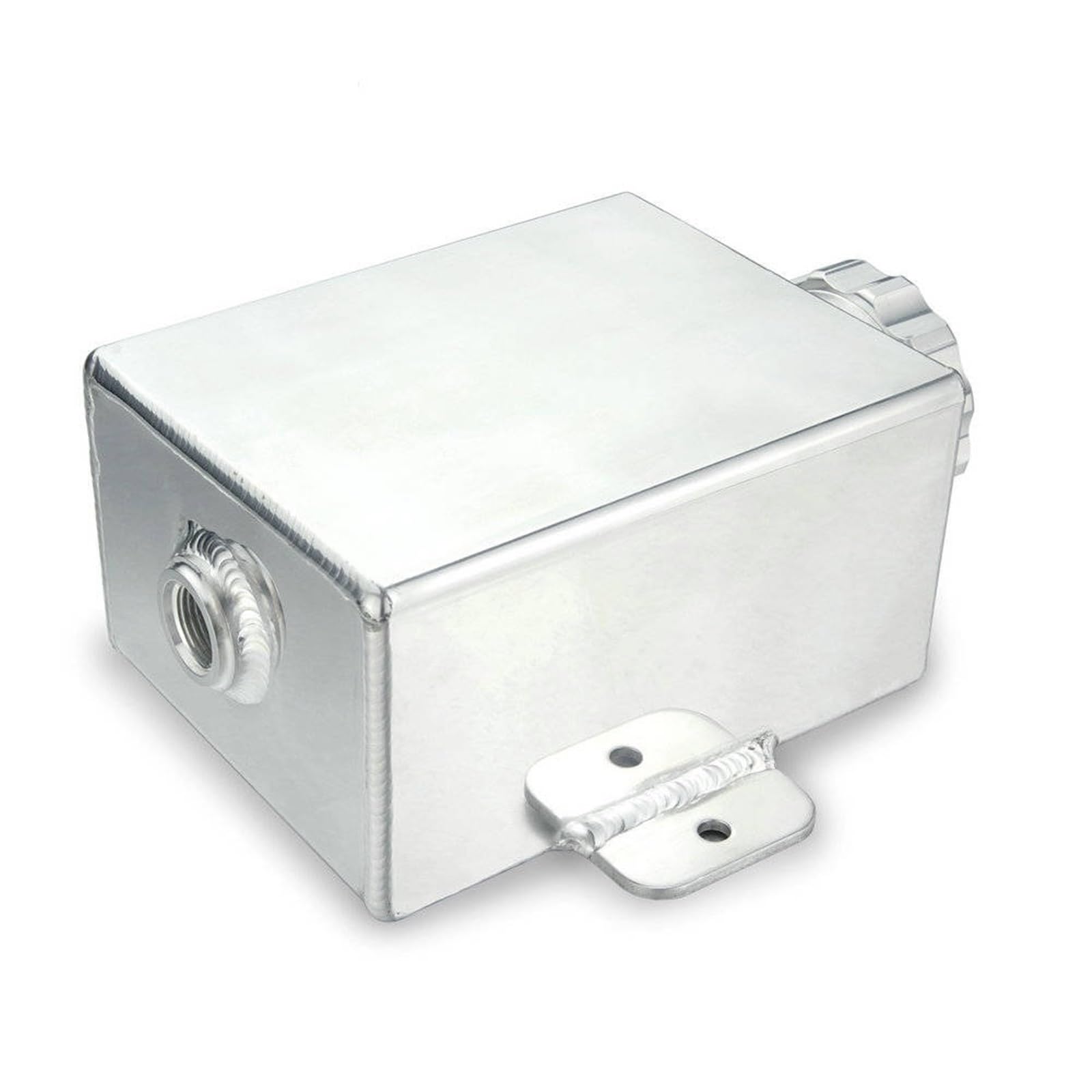 Zbiornik wyrównawczy 1.2L AN8 Uniwersalny Aluminiowy Zbiornik Wyrównawczy Chłodziwa Wody Chłodnicy Zestaw Akcesoriów(Silver)