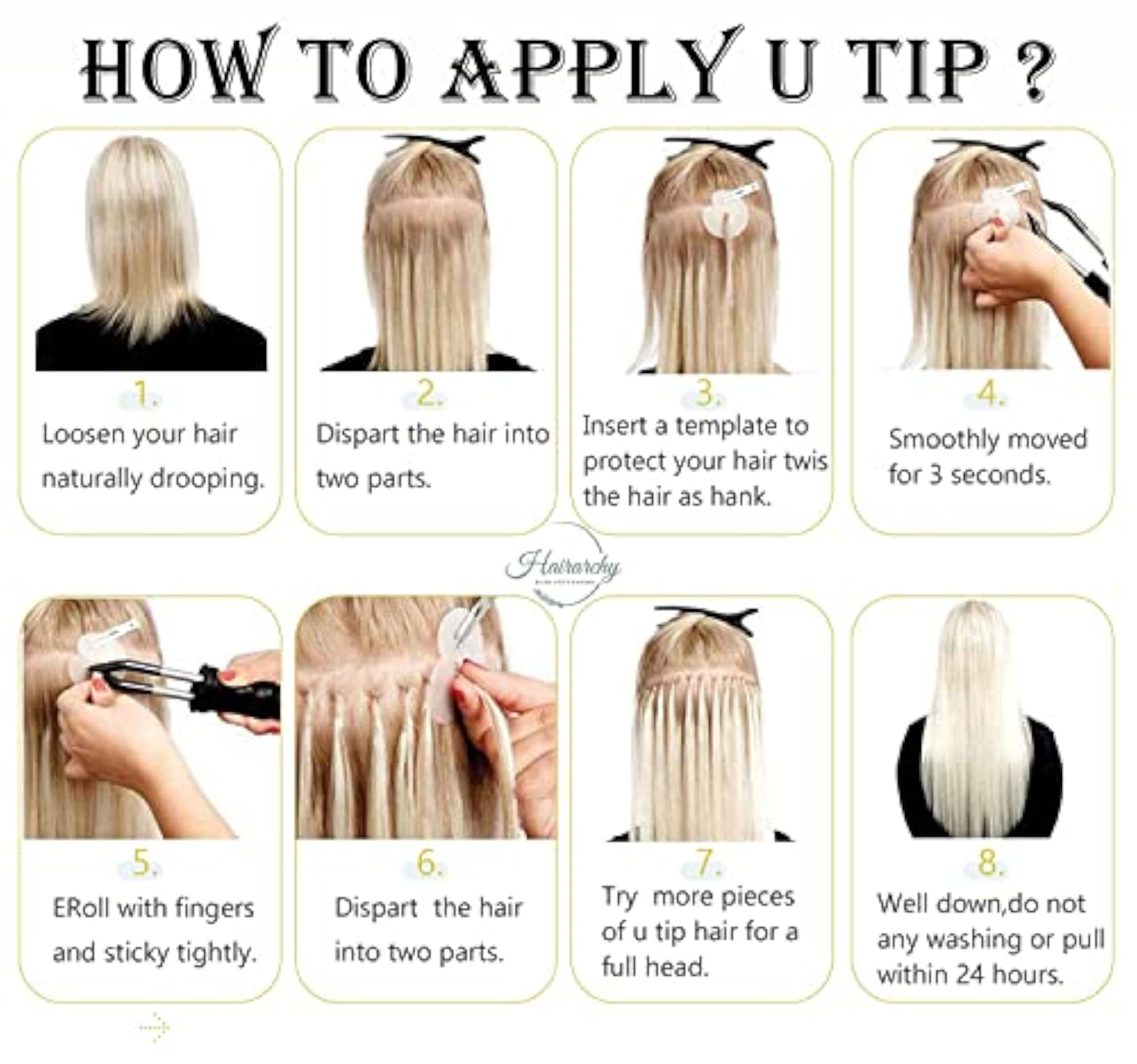 U-Tip Real Human Hair Extensions for Women 24 Inch