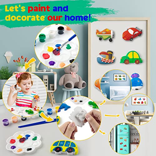 Tigerhu Arts And Crafts For Kids,27 Painting Figurines, 2 X 8 Colors Of Paint, 4 Pens Paint Brush, 1 Palette, 2 Magnets And 27 Stickers, Painting Kit Diy Toys Kids Gifts For Ages 4, 5, 6, 7, 8 #TOP3