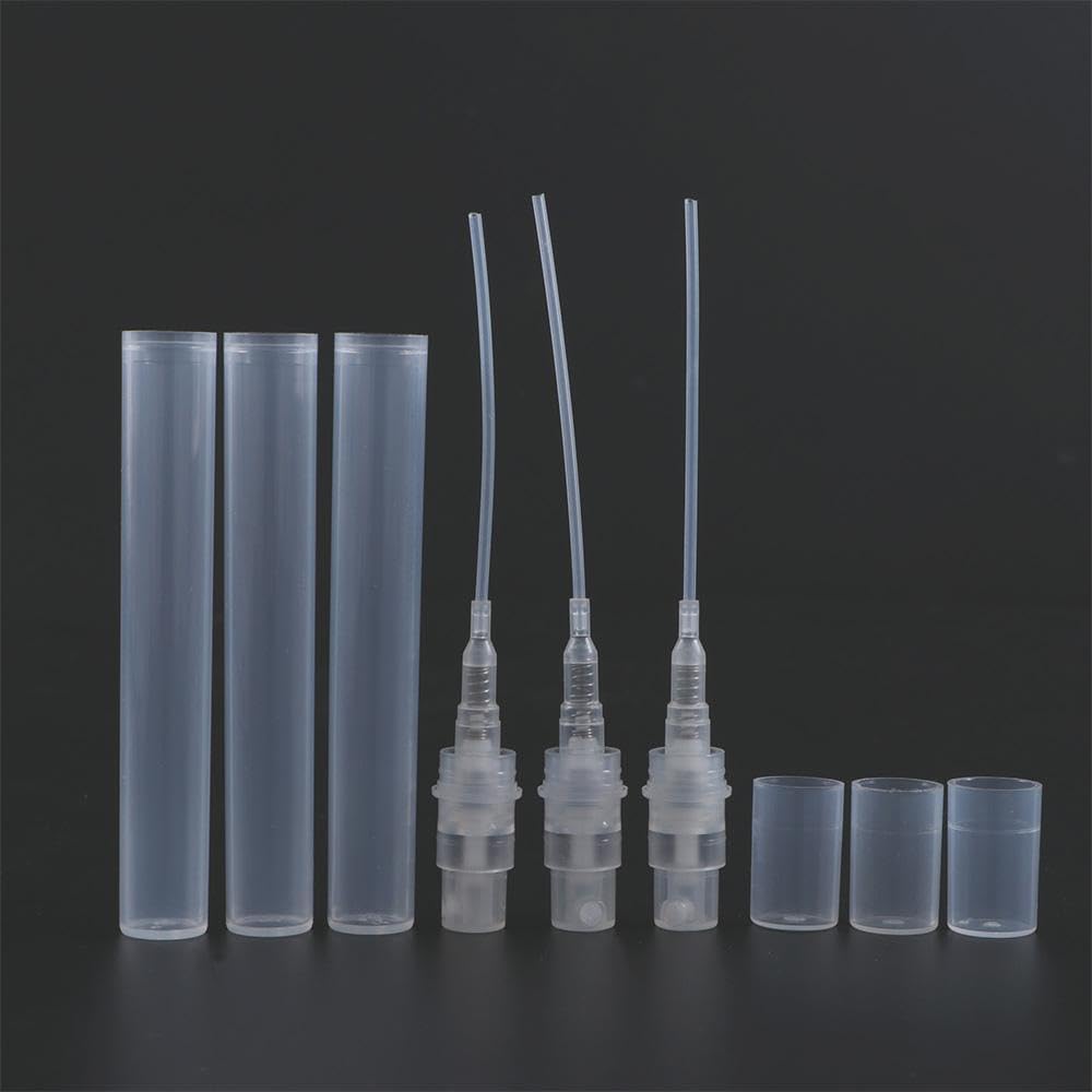 5 mini flaconi spray in plastica trasparente, piccoli flaconi ricaricabili per campioni di profumo, piccoli contenitori per campioni (5 ml)