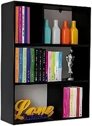 Estante de Parede com Nichos para Livros e Decoração (Preto)