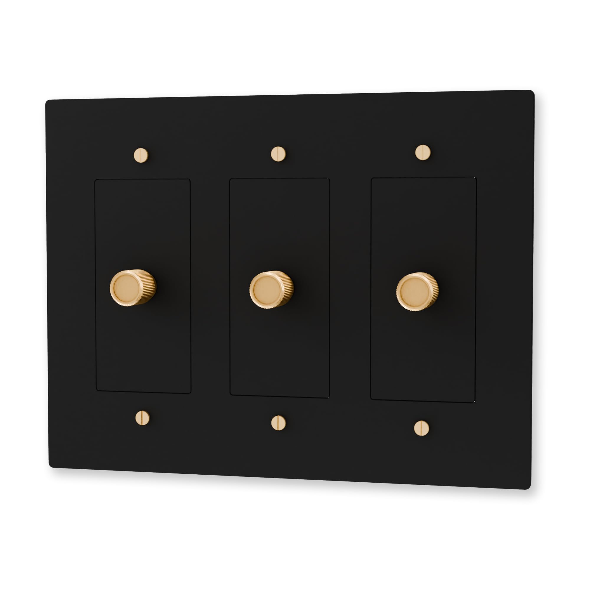 Brass Dimmer Light Switch – 120V AC – Solid Brass Wall Plate for LED Bulbs – Handcrafted Rotary Dimmer with Knurled Knob – UL Listed Flicker-Free