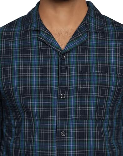 Image of B STORIES Men's 100% Cotton Full Sleeve PJ Set - Checkered Nightwear Set | Soft Loungewear | Comfortable Sleepwear | Stylish Casual Home Wear Shirt & Pant (S-XXL)
