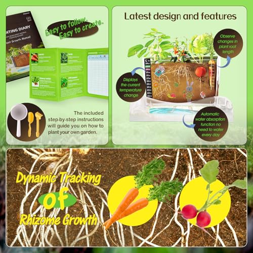 Root-Viewer-Kit-for-Kids-Grow-Your-Own-Kids-Garden-for-Boys-Girls-Science-STEM-Toy-Craft-Growing-Kits-for-Ages-6-7-8-9-10-Birthday-Easter-Gifts-for-Boy-Girls-Kids-Gardening-Set Root Viewer Kit for Kids Grow Your Own Kids Garden for Boys Girls Science STEM Toy Craft Growing Kits for Ages 6 7 8 9 10 Birthday Easter Gifts for Boy Girls Kids Gardening Set