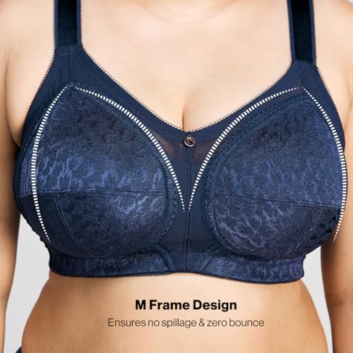 Image of NYKD NYB033 Wirefree Ultimate No Bulge, Shape & Support Non-Padded Lace Full Coverage Bra for Women