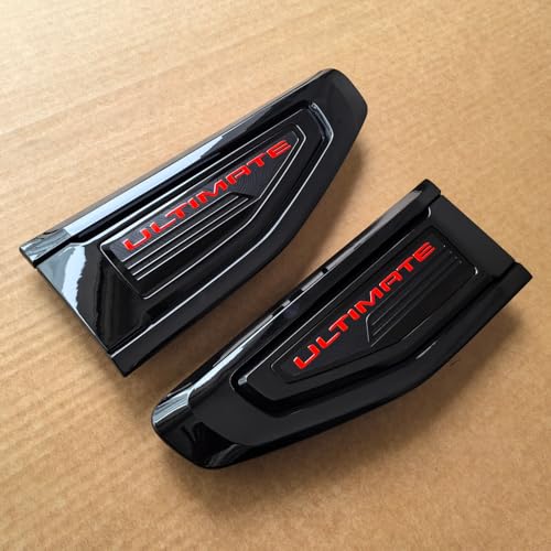 Image of 2pack OEM 2021-2024 Ultimate Vent Emblem Right Left 3D Badge Replacement for Yukon and Yukon XL Denali At4 84846762 (Gloss Black Red)