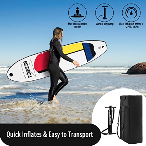 Snario Prancha de stand up paddle inflável antiderrapante SUP para todos os níveis de habilidade Pra