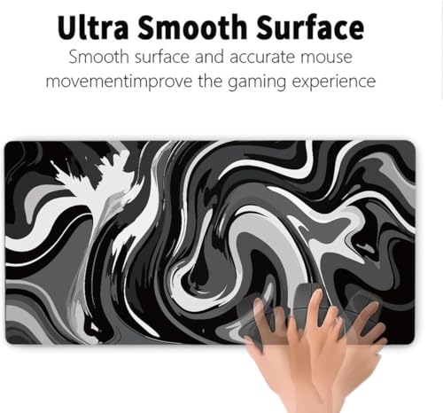 Image of Saco XXL Gaming Mouse Pad for PC - Large Desk Mat 900x400x3mm, Extended Non-Slip Rubber Base, Waterproof Surface, Fluid Design, Big Keyboard Mouse Pad for Office & Home Setup