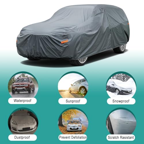 Image of GUNHYI Multi-Layer Large SUV Car Cover Waterproof All Weather Heavy Duty, Universal Fit Cadillac Escalade ESV, Chevrolet Chevy Suburban, Ford Expedition Max, GMC Suburban, Lincoln Navigator LWB etc.