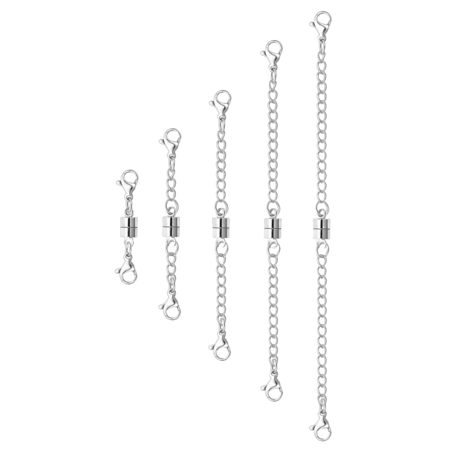 Necklace Extender Magnetic Necklace Clasp Gold and Silver Adjustable Chain Extenders for Necklaces,Magnetic Necklace Clasps and Closures with Extender Chains Bracelet Extender Necklace Extension