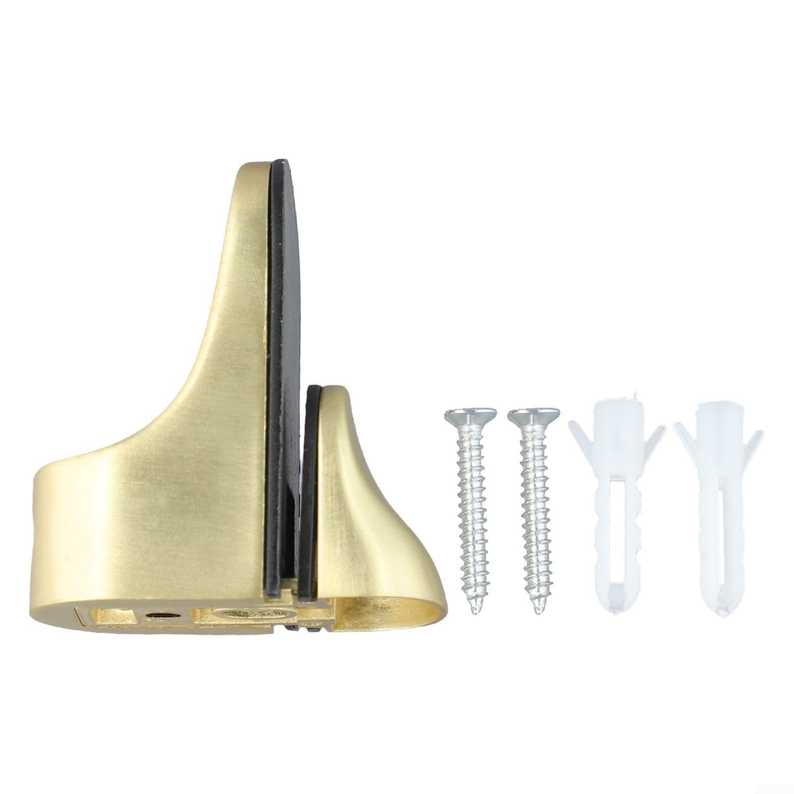 2-Pack Adjustable Glass Shelf Brackets – Wall Mounted Zinc Alloy Supports, Fits 3-22mm Thick Glass Or Wood, Gold Finish, Modern Design For Displays & Bookcases