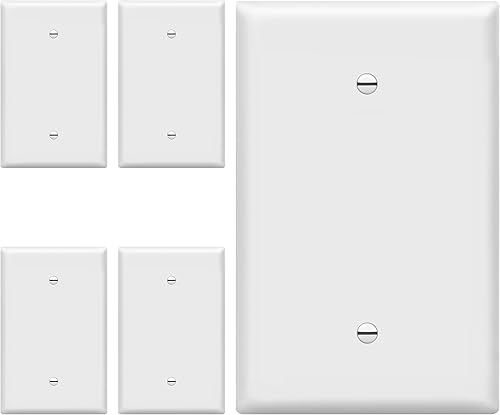 Miniatura 8 de ENERLITES Blank Device - Placa de pared para dispositivo, cubierta en blanco jumbo, acabado brillante, de gran tamaño, 1 banda, 5.5 x 3.5 pulgadas,