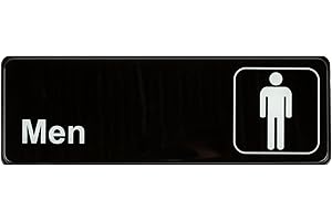 Men's Restroom Sign - Durable, Adhesive Backing & Wipe Clean Plastic