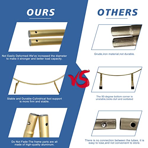 Round Backdrop Stand, 7.2Ft Golden Circle Balloon Arch Stand Kit, Wedding Arch Frame Stand For Baby Shower Birthday Party Graduation Decoration #TOP5