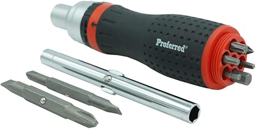 Miniatura 2 de Proferred T29004 - Juego de destornilladores de puntas intercambiables, trinquete 19 piezas en 1