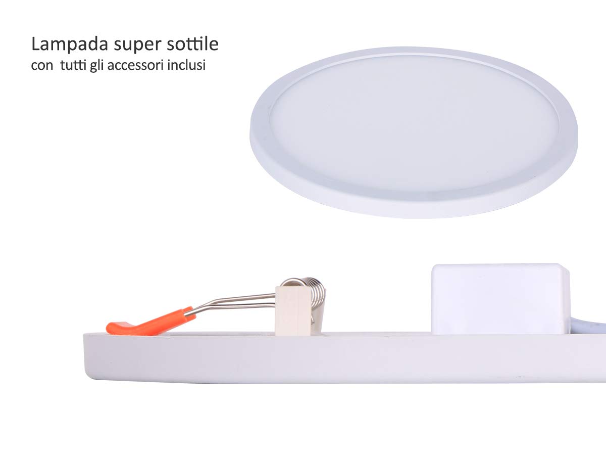 Pannello Led 18 W Luce Calda 3000k Faretto Slim Incasso In Acciaio Silver - Foto 2