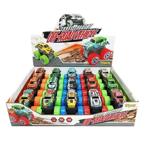 Pull Back Car Toy, Race Car Playset, 15x Colorful Interactive Kids Friction Powered Vehicles for Children, Boys Girls Age 3+, 12