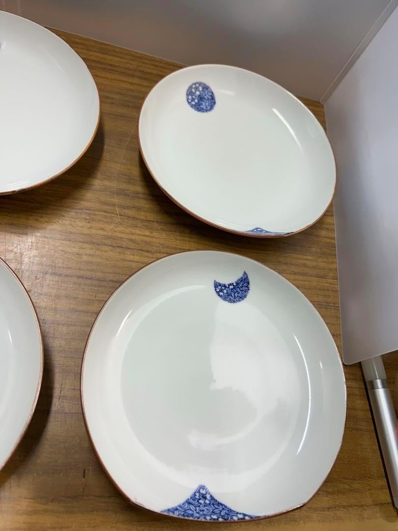 京焼　清水焼　陶峰造　染付冨士月暦　皿　5客　共箱付き 京焼 清水焼 陶峰造 染付冨士月暦 皿 5客 共箱付き 京焼 清水焼 陶峰造