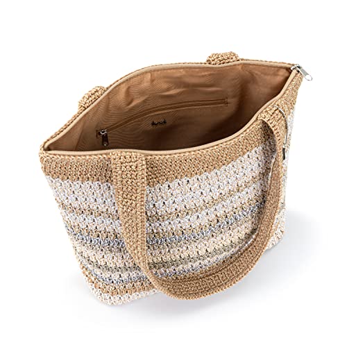 Image of The Sak Casual Classics Tote Bag - Hand Crochet Woman's Purse For Everyday, Travel, Beach Bag - Handbag With Shoulder Straps