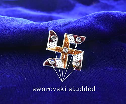 Image of KMJ Pure Silver(chandi) Designer Swastik /Sathiya for Pooja Temple (Medium)