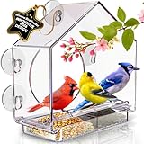 Premium Window Bird Feeder for Outside - Clear Bird House...
