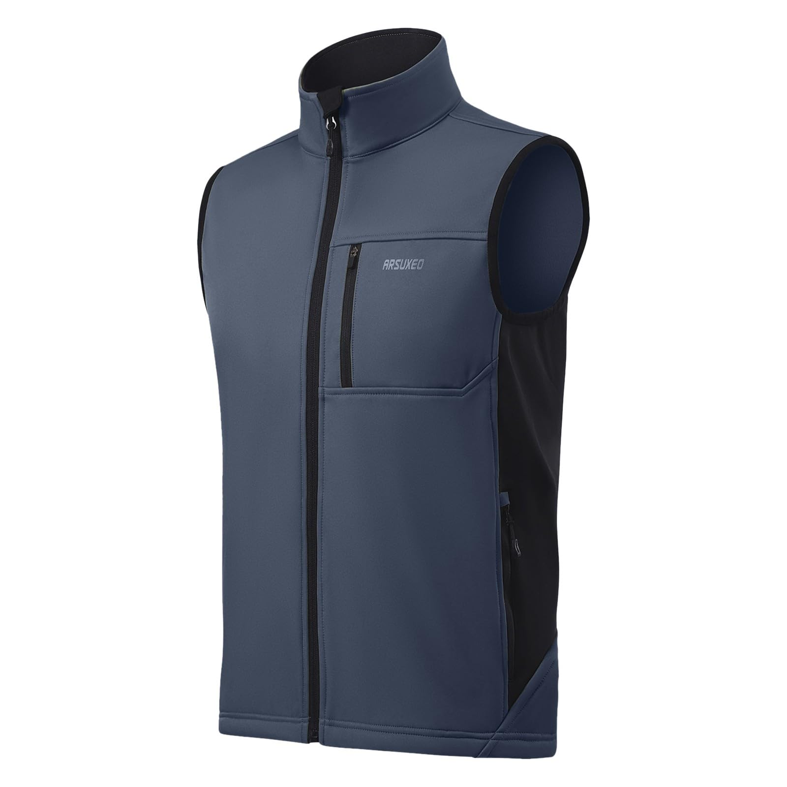 Chaleco de ciclismo para hombre, transpirable, con cremallera, sin mangas, chaleco cortavientos, ligero, impermeable, resistente al viento, de secado rápido