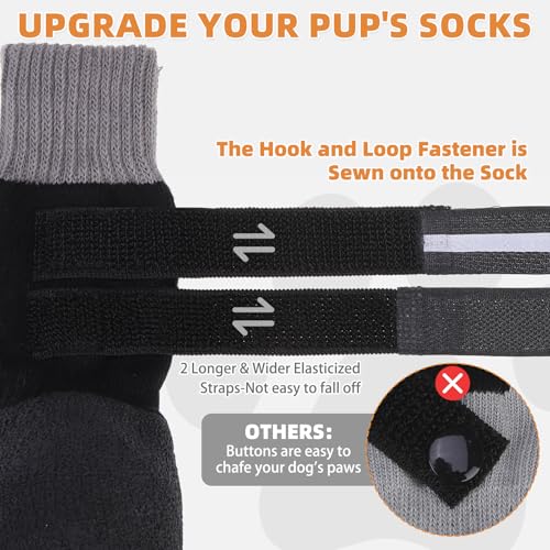 KOOLTAIL Anti Slip Winter Dog Socks to Prevent Licking Paws, Waterproof Snow Rain Long Dog Boots&Paw Protector, Warm Grippy Booties Reflective Double Straps for Hardwood Floor, Small Medium Large Dogs by KOOLTAIL - Image 3