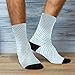 SyXIOP Blue and White Checkered Pattern Fashion mid crew socks running soft wicking white socks women (2-Pair)