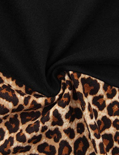 Bebonnie Long Sleeve Tunic,Cowl Neck Animal Print Leopard Sweaters Tunics Long Sleeve Patchwork Form Fitting Casual A-Line Top Blouse thumb #5
