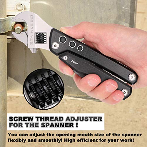 IBNS 7 in 1 Multifunction Tool 024 Adjustable Spanner Multi Tool with Screwdriver Plier Wire Cutter Knife Bottle Opener For Home Outdoor Yard