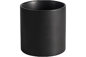 5.1 Inch Modern Black Ceramic Plant Pot with Drainage Hole & Plug