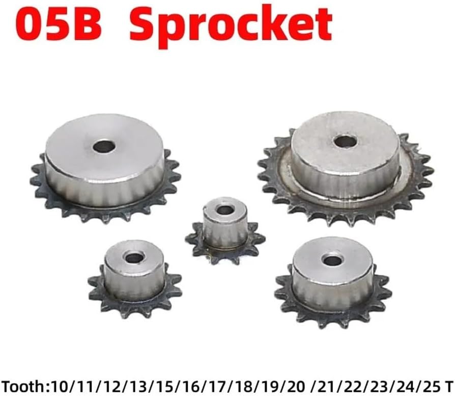Mechanical Roller Chain Sprockets Tooth Roller Chain Sprocket,1Pcs 45# Steel 05B Chain Drive Sprocket 10-25 Tooth Roller Chain Gear Pitch 8mm Industrial Sprocket Wheel(16 Teeth)