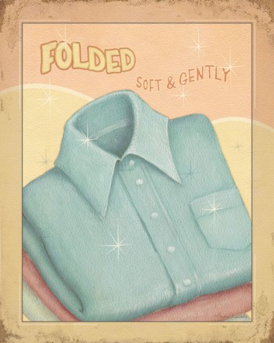 Distressed Retro Wash, Press, Fold, Clean Laundry Room Prints By Andrea Laliberty; 4-8X10" Unframed Paper Posters #TOP2