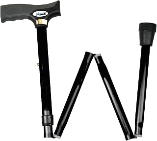 ProBasics Black Folding Cane For Men and Women, Adjustable Foldable Walking Cane with Comfortable Handle - Lightweight, Durable and Portable Walking Aid for Elderly, Disabled, and Mobility Impaired
