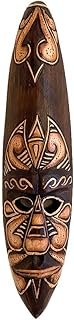OMA African Wall Mask Tiki Tribal Fire Wooden Hand Crafted Wall Hanging Home Decor For Blessings And Luck