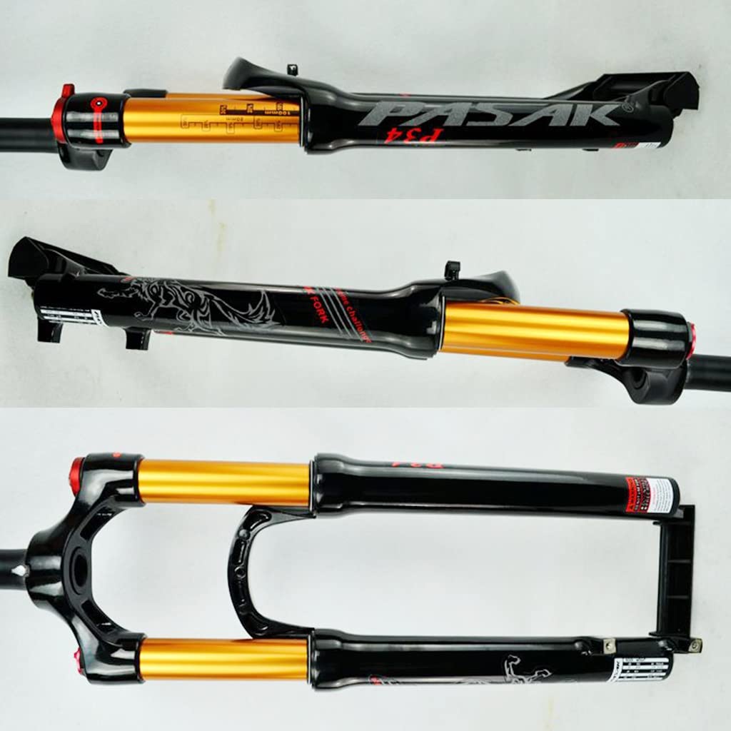 MTB widelec amortyzowany pneumatycznie 26/27,5/29 cali skok sprężyny 100 mm odbicie regulowane 1 1/8" rura prosta QR 9 mm hamulec tarczowy ręczny blokada XC AM widelce do rowerów górskich