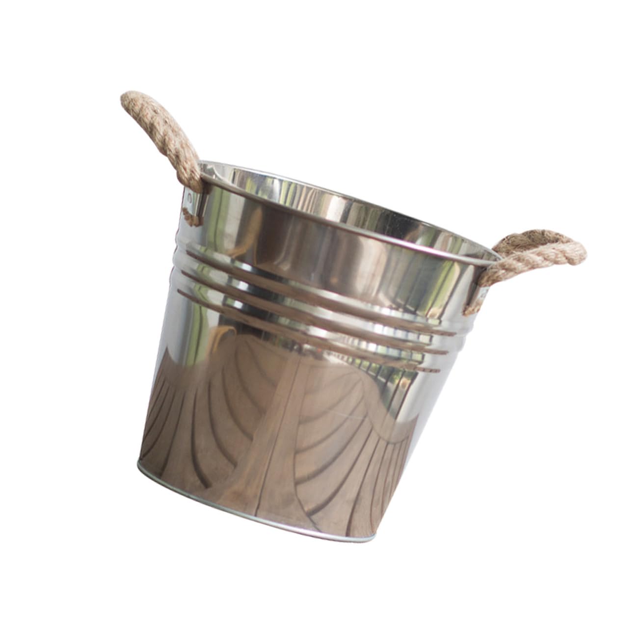 POPETPOP Flowerpot Bucket Pot Outdoor Planter Flower Bucket Pulley Plant Hanger Plant Basket Plant Buckets Pots Indoor Plant Pot Bucket Drainage System Hanging Plant Silver Stainless Steel