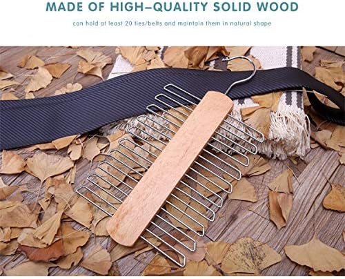 Tie Racks for Closets Hanger Holder Also for Belt and Scarf Wood Tie Organizer for Men 2pcs