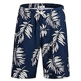 APTRO Herren Badehose Freizeit Short Schnelltrocknend Badeshorts Blatt BS024 XL