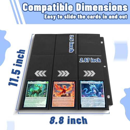 3600 Pockets Trading Card Binder Sleeves, Baseball Card Sleeves Fit for Standard Size Sport Cards, Baseball Card Holder for 3 Ring Binder by Kitoyz - Image 6