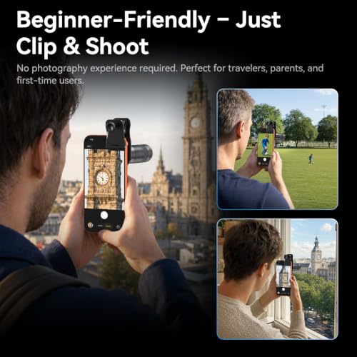 Image of APEXEL 6X Telephoto Lens for iPhone - 144mm Equivalent, Universal Clip