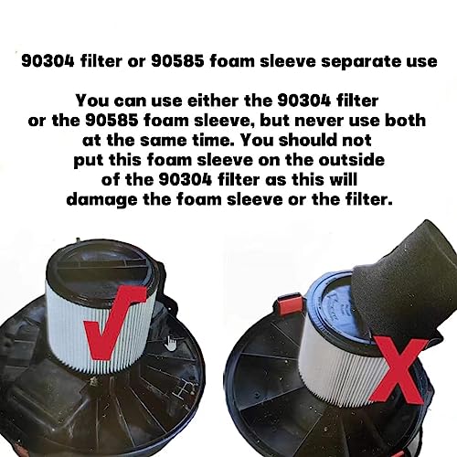 Replacement Filter For Shop Vac Filters 90304 Wet Dry Vac Filter - Perfect For Wet/Dry Vacuum Cleaner Shop Vac Ash Vacuums - Long (4) #TOP3