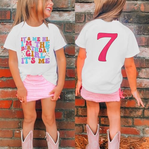 Its Me Hi Im The Birthday Girl Its Me Birthday Girl Shirt Kid B-Day T-Shirt Party Tee Outfit Short Sleeve Tops 6-12Y2