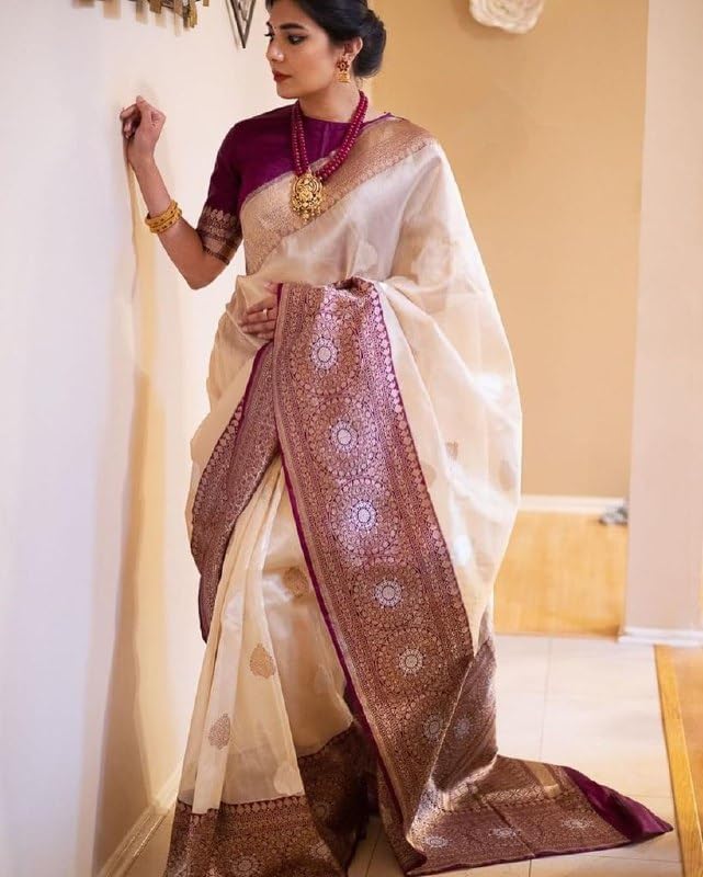 Image of Flosive Women's Cotton Saree With Blouse Piece